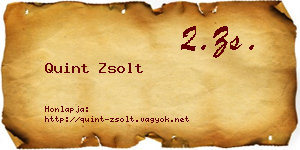 Quint Zsolt névjegykártya